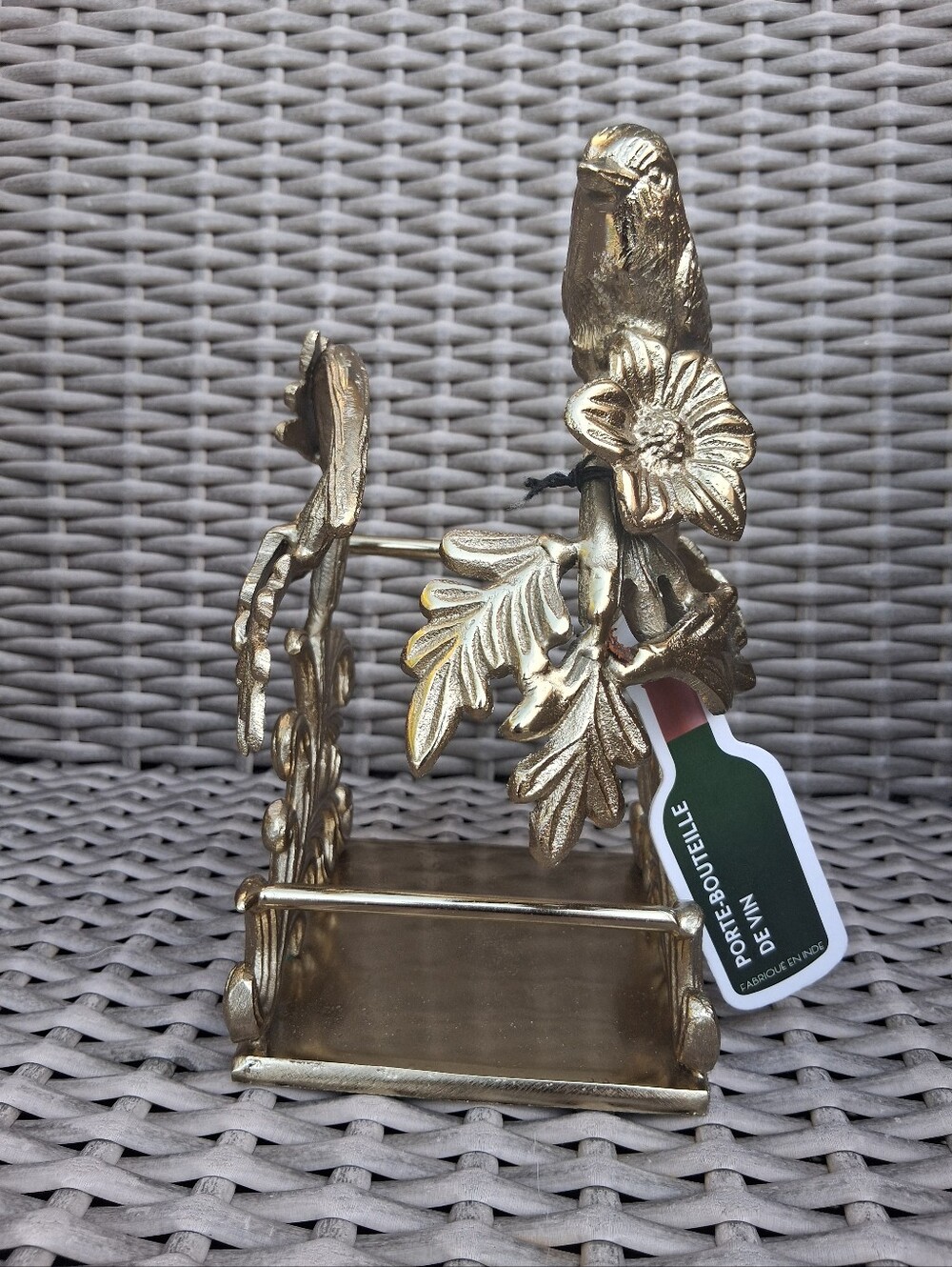 Decorative Gold Floral Wine Bottle Holder